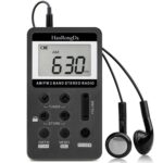 HRD-103 Radio portátil de dos bandas FM + AM con cordón y auriculares