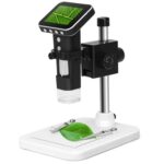 Lupa con zoom 500X Sensor de imagen de 3MP Microscopio digital USB con pantalla de 2,5 pulgadas y soporte profesional de 8 LED, compatible con tarjeta TF