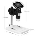 Lupa con zoom 500X Sensor de imagen de 3MP Microscopio digital USB con pantalla de 2,5 pulgadas y soporte profesional de 8 LED, compatible con tarjeta TF - Imagen 4