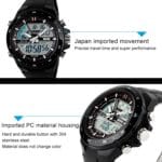 SKMEI 1016 Multifuncional Hombres Deportes al aire libre Noctilucente Impermeable Doble Reloj Digital - Imagen 4