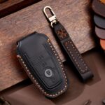 Para Ford F-150 Funda protectora de cuero para llave de coche C072 de 4 botones, C072