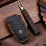 Para Ford F-150 Funda protectora de cuero para llave de coche C073 de 5 botones, C073
