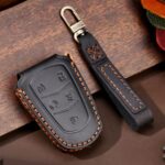 Para Cadillac / CT5 / CT6 / XT6 Funda protectora de cuero para llave de coche C087 de 5 botones, C087