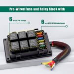 12V 4 Pin Car 6 Ranuras Caja de fusibles de relé a prueba de agua con cable - Imagen 4