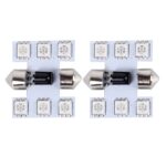 Luz de lectura LED de la lámpara de la bóveda del coche de control remoto bicúspide colorido de 2 piezas de 31 mm con 6 luces LED - Imagen 2