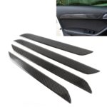 Etiqueta engomada decorativa del panel de la puerta del coche de la fibra de carbono de 4 PCS para Audi Q3