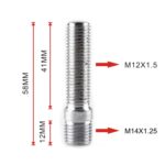 20 piezas 5,8 cm modificación universal del coche ruedas extendidas conversión de perno M14x1,25 a M12x1,5 adaptador de tornillo LN032 LN033 LN044 - Imagen 3