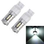 2 PCS T20 / 7440 5W 250LM 6000K Luz de giro automático para automóvil Luces de marcha atrás 16LED Lámparas SMD-2835, DC 12V, T20 / 7440