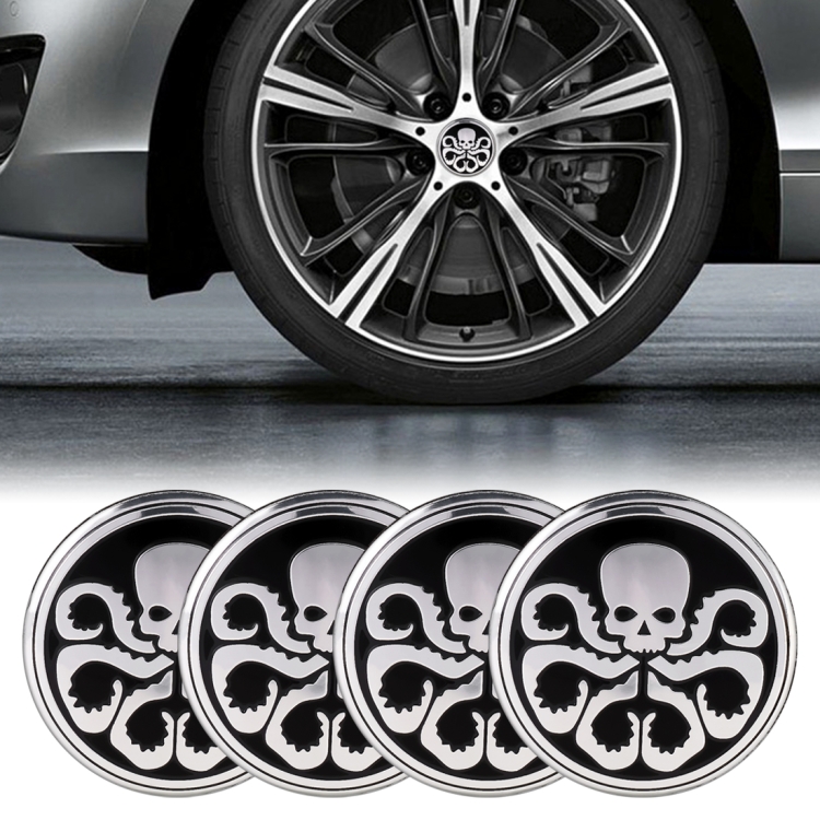 CMS7156.jpg 4 PCS Car-Styling Skull Pattern Wheel Hub Pegatina decorativa, Diámetro: 5.8cm - Imagen 1