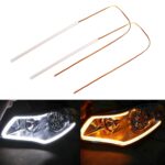 2 PCS 30cm DC12V 3.2W Coche ultrafino Auto Colores dobles Luces de giro / Luces de marcha (Luces de giro: Luz amarilla; Luces de marcha: Luz blanca)