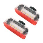 2 piezas LED coche DC 12V 1.6W luces de puerta lámparas 18LEDs SMD-3528 lámparas para Volkswagen Golf 5/6, luz blanca + luz roja - Imagen 2