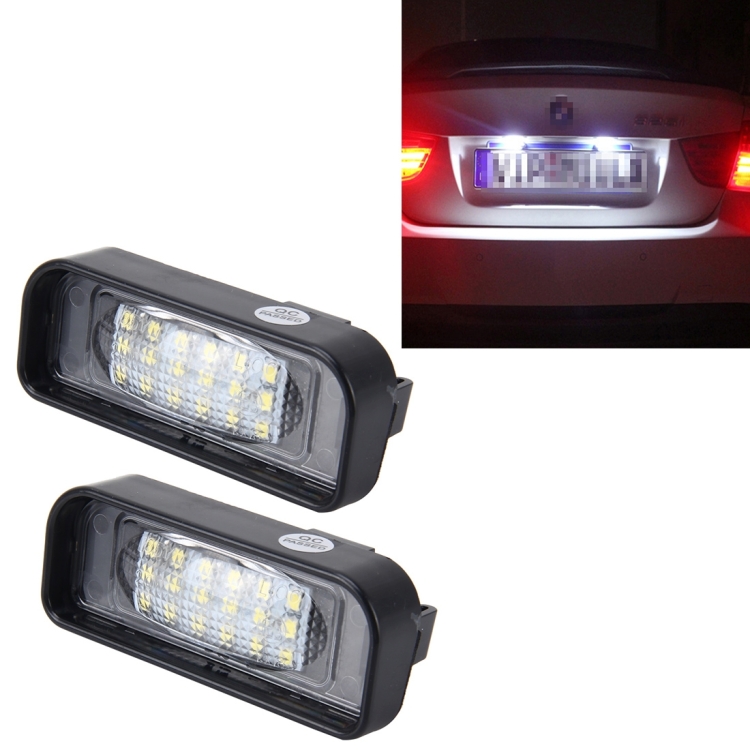 CMS8243.jpg Luz de matrícula de 2 piezas con 18 lámparas SMD-3528 con Canbus para Mercedes-Benz W220,2W 120LM, 6000K, DC12V (luz blanca) - Imagen 1
