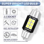 2 PCS 36mm DC12V-24V 3W 6000K 660LM 6LEDs SMD-3030 Lámpara de lectura de coche / Luz de matrícula - Imagen 4