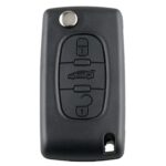 Para PEUGEOT Llave de coche con control remoto inteligente de 3 botones con chip integrado, batería, soporte y hoja de llave ranurada, frecuencia: 433 MHz - Imagen 2