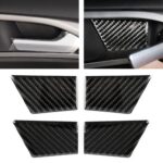 Etiqueta engomada decorativa del panel de la muñeca de la manija interior de la puerta de la fibra de carbono del coche de 4 PCS para Ford New Mondeo
