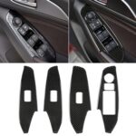 Pegatina decorativa de panel de elevación de ventana de conducción derecha de fibra de carbono para Mazda Axela 2014 / 2017-2018