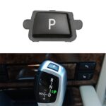 Palanca de cambios de coche, botón de estacionamiento automático, letra P, tapa para BMW X5 X6 2007-2013, conducción izquierda, For BMW X5 X6 2007-2013 (Black)