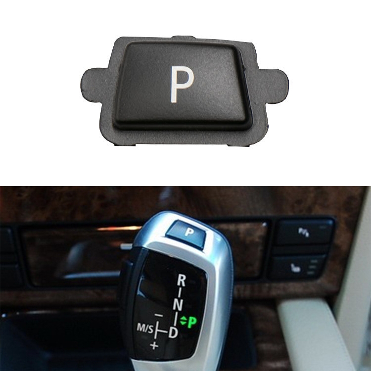 CRP1371B.jpg Palanca de cambios de coche, botón de estacionamiento automático, letra P, tapa para BMW X5 X6 2007-2013, conducción izquierda, For BMW X5 X6 2007-2013 (Black) - Imagen 1