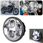 Faro LED de coche de 5,75 pulgadas DC12V 6000K-6500K 40W para Harley, 5.75 inch (Silver)