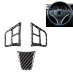 Etiqueta engomada decorativa del botón del volante de color sólido de fibra de carbono para automóvil 3 en 1 para BMW Serie 3 E90 2005-2012, conducción a la izquierda y derecha universal