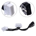 2 en 1 16PIN Coche OBD Cable extendido de diagnóstico OBD2 Cable