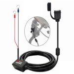 Adaptador de cargador de teléfono USB de motocicleta impermeable de carga rápida, longitud del cable: 2,27 m