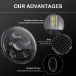 EagleVision DC9-30V 35W 6000K 4000LM 5.75 pulgadas Faro redondo de motocicleta 6 LED para Harley-Davidson - Imagen 3