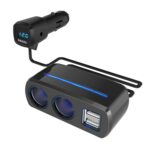SHUNWEI SD-1928C 80W 3.1A Coche 2 en 1 Cargador USB dual Encendedor de cigarrillos con detección de voltaje