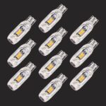 10 PCS T10 DC12V / 1W Luz de liquidación de automóviles 5LEDs SMD-3030 Cuentas de lámpara, 5LEDs SMD-3030 (Yellow Light)