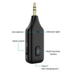 A60 3 en 1 Coche Bluetooth Receptor Transmisor 3.5AUX Llamada de manos libres - Imagen 2