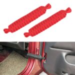 Correa de cuerda trenzada para límite de puerta de coche para Jeep Wrangler, Short (Red)