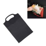 Bote de basura delantero colgante multifuncional para automóvil con luz LED, 28 x 18 cm, 28 x 18cm (Black)