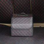 Caja de almacenamiento plegable para maletero de coche, tamaño pequeño a cuadros: 33 x 32 x 30 cm, Checkered 33 x 32 x 30cm(Black Red)