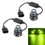 1 par 9005 27W / DC12V faro LED intermitente de aleación de aluminio para coche, 9005 Flashing (Lime Green)