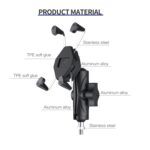 ZH-1558C1 Motocicleta M8 Rótula Soporte para teléfono de aleación de aluminio en forma de X - Imagen 2