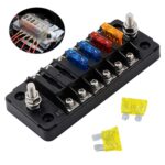 ZH-978A1 FB1901 1 entrada 6 salida 6 vías caja de fusibles negativa positiva independiente con 12 fusibles para automóvil, camión, barco