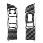 Conjunto de elevador de ventana de coche de fibra de carbono adhesivo decorativo para Dodge Challenger 2015 hasta ahora, conducción a la izquierda