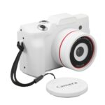Cámara digital con lentes intercambiables y pantalla abatible con interpolación de 1,3 megapíxeles, LCD de 2,4 pulgadas, grabación Full HD 720P, lente infrarroja, EIS, White