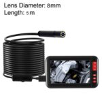 Endoscopio de inspección P20 con pantalla de 4,3 pulgadas HD1080P con 8 LED, longitud: 5 m, diámetro de la lente: 8 mm, línea dura