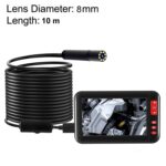 Endoscopio de inspección P20 con pantalla de 4,3 pulgadas HD1080P con 8 LED, longitud: 10 m, diámetro de la lente: 8 mm, línea suave