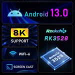 H96 Max 8K Ultra HD Smart TV Box Android 13.0 Media Player con control remoto, RK3528 Quad-Core, 2GB+16GB, 2GB+16GB - Imagen 3