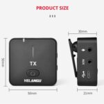 YELANGU MX5 2.4G Entrevista de transmisión en vivo Micrófono de cámara de grabación inalámbrica, 1 receptor a 1 transmisor - Imagen 3