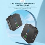 YELANGU MX5 2.4G Entrevista de transmisión en vivo Micrófono de cámara de grabación inalámbrica, 1 receptor a 1 transmisor - Imagen 4