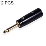 2 PCS LZ1168G GILDED 6.35mm mono macho a XRL Adaptador de audio masculino Micrófono Estéreo Conector de altavoz