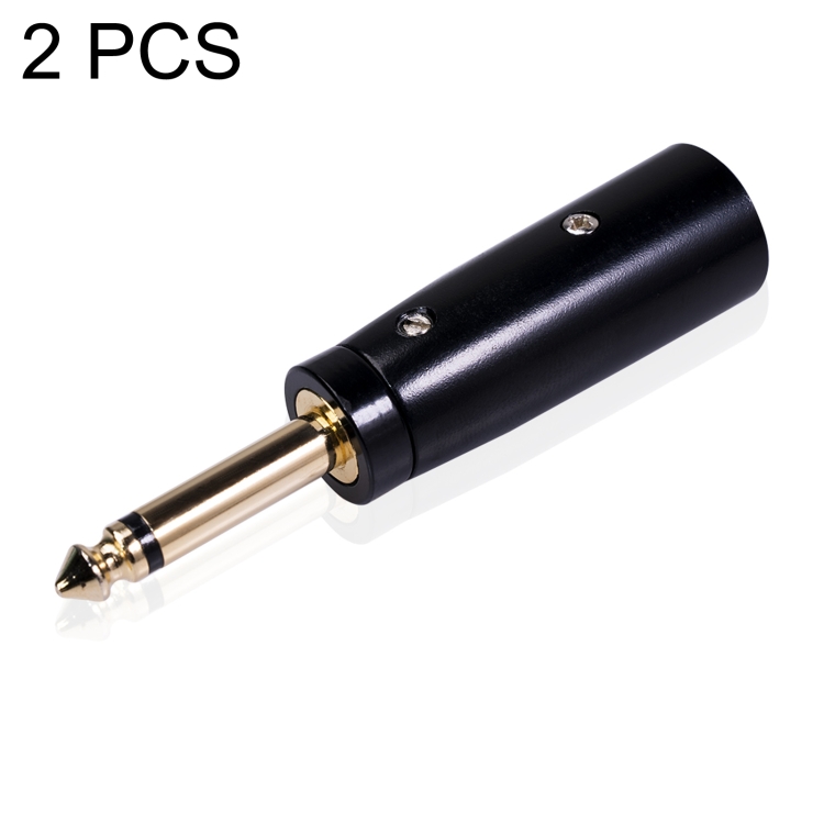 EDA0014187.jpg 2 PCS LZ1168G GILDED 6.35mm mono macho a XRL Adaptador de audio masculino Micrófono Estéreo Conector de altavoz - Imagen 1