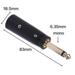 2 PCS LZ1168G GILDED 6.35mm mono macho a XRL Adaptador de audio masculino Micrófono Estéreo Conector de altavoz - Imagen 3