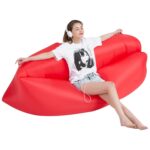 Cama de aire de hierba de playa de sofá inflable de agua perezosa portátil al aire libre, tamaño: 200 x 70 cm, 200 x 70cm Red
