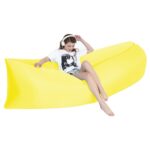 Cama de aire de hierba de playa de sofá inflable de agua perezosa portátil al aire libre, tamaño: 200 x 70 cm, 200 x 70cm Yellow