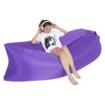 Cama de aire de hierba de playa de sofá inflable de agua perezosa portátil al aire libre, tamaño: 200 x 70 cm, 200 x 70cm Purple