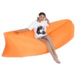 Cama de aire de hierba de playa de sofá inflable de agua perezosa portátil al aire libre, tamaño: 200 x 70 cm, 200 x 70cm Orange